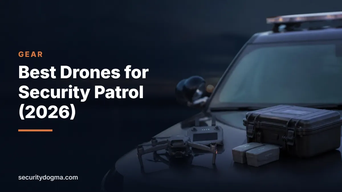 Folding camera drone, controller, batteries and hard case on a patrol vehicle hood