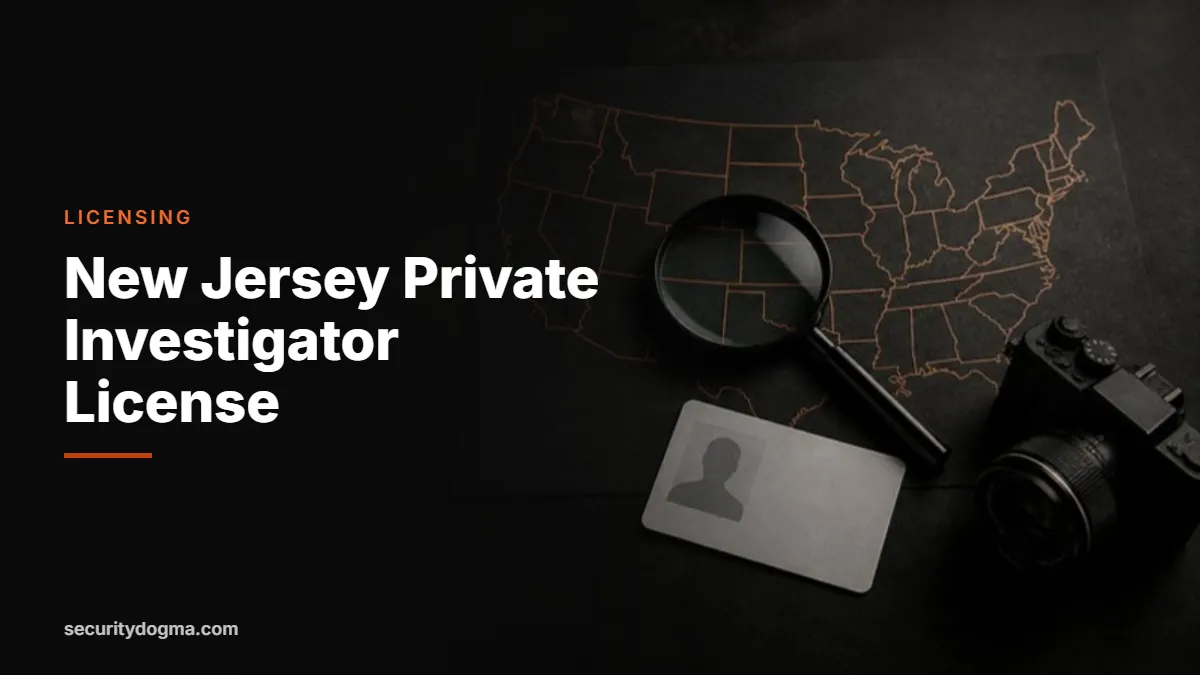 Magnifying glass on a map of the United States for the New Jersey private investigator license guide