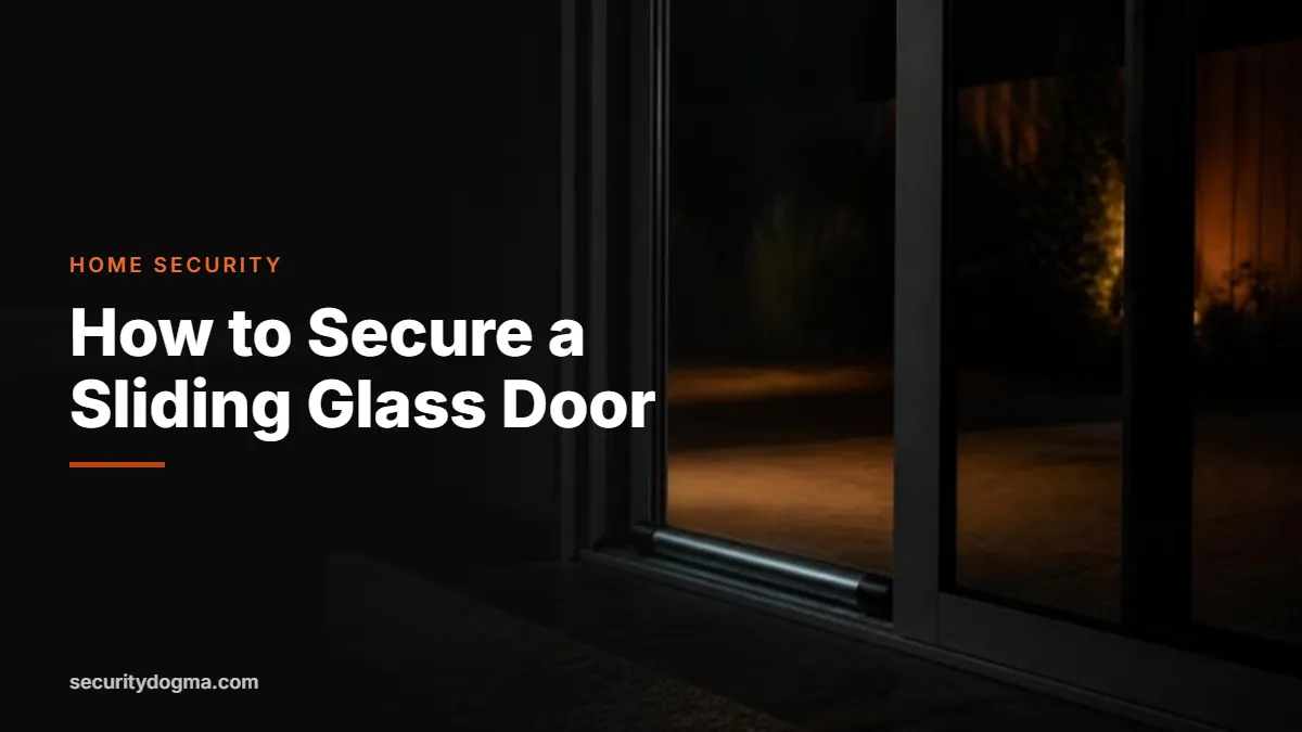 Sliding glass door with a security bar in the track