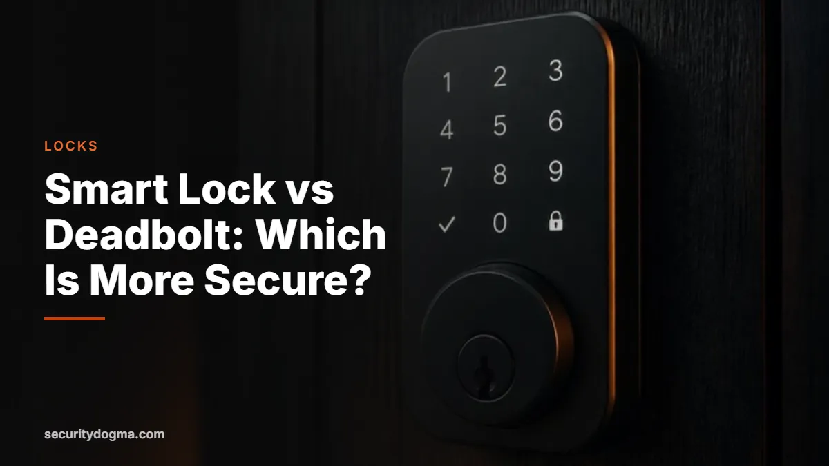 Smart lock keypad deadbolt on a front door
